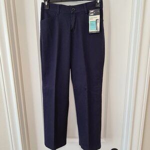 Lee Relaxed Fit, Stretch, Plain Front Straight Leg Pants, NWT, 6S, Navy